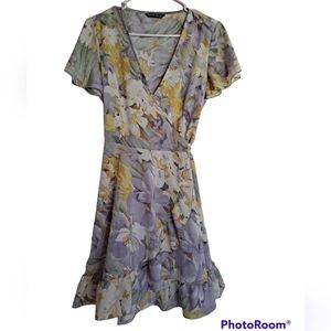 Shein boho floral wrap dress, medium